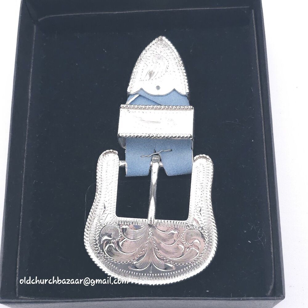 Montana Silversmiths Sterling Silver Plate Belt Buckle Tip Loop  Western 1" New